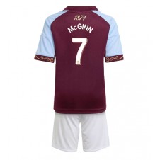 Aston Villa John McGinn #7 Hemmaställ Barn 2025-26 Korta ärmar (+ Korta byxor)
